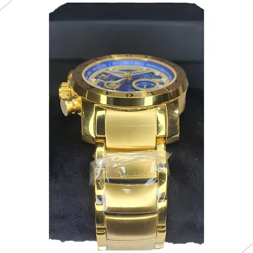 BVLGARI Skeleton Dourado e Azul Celeste Automático