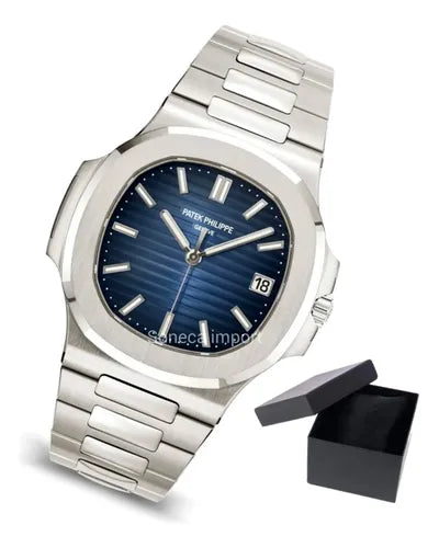 Patek Philippe Prateado Fundo azul-celeste