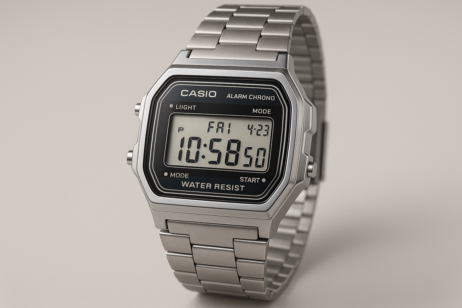 relógio casio prata